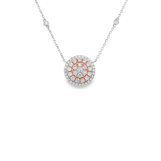 14KT WHITE GOLD 2 TONE DIAMOND NECKLACE