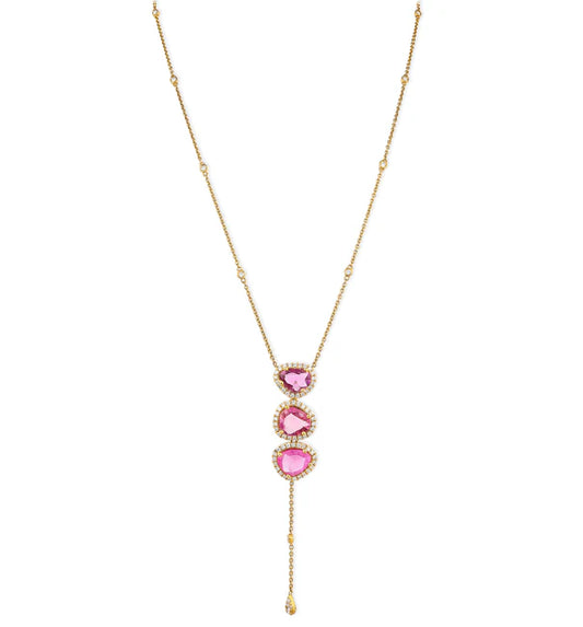 DIAMOND/PINK SAPPHIRE ROSE CUT NECKLACE