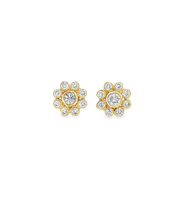 14KT YELLOW GOLD DIAMOND EARRINGS