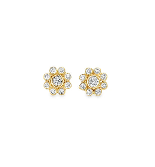 14KT YELLOW GOLD DIAMOND EARRINGS
