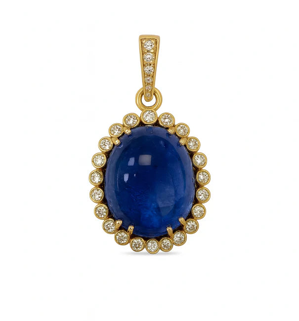 14KT TANZANITE PENDANT WITH DIAMONDS