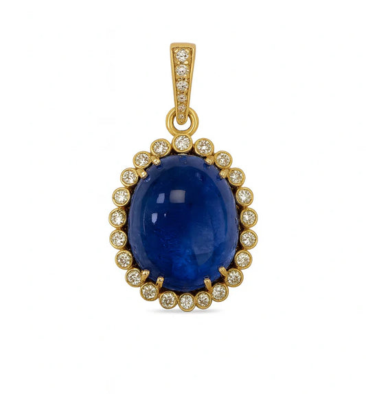 14KT TANZANITE PENDANT WITH DIAMONDS