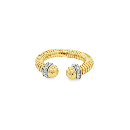 14KT YELLOW GOLD AND DIAMONDS TUBOGAS RING