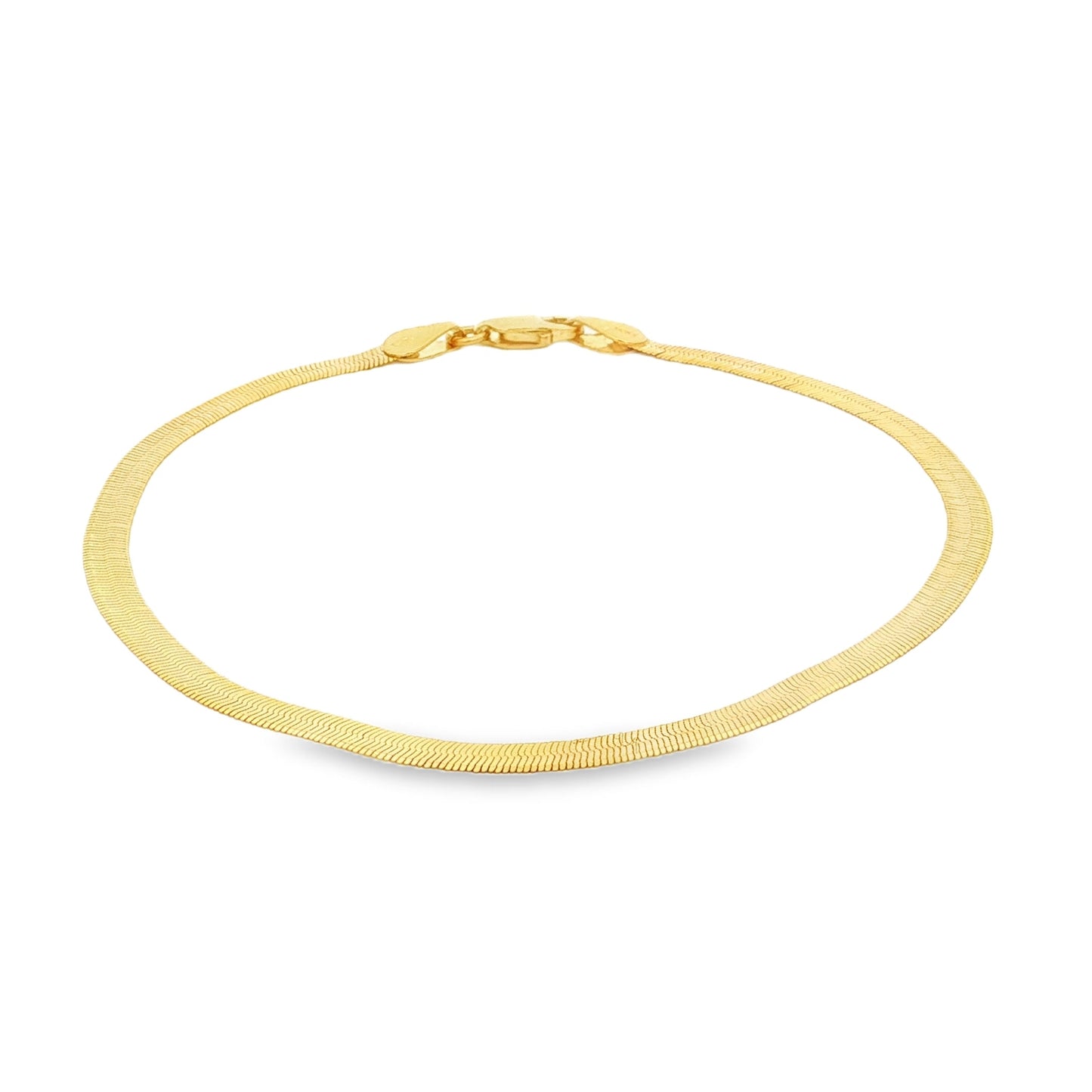 14KT GOLD HERRINGBONE SLIM CHAIN BRACELET