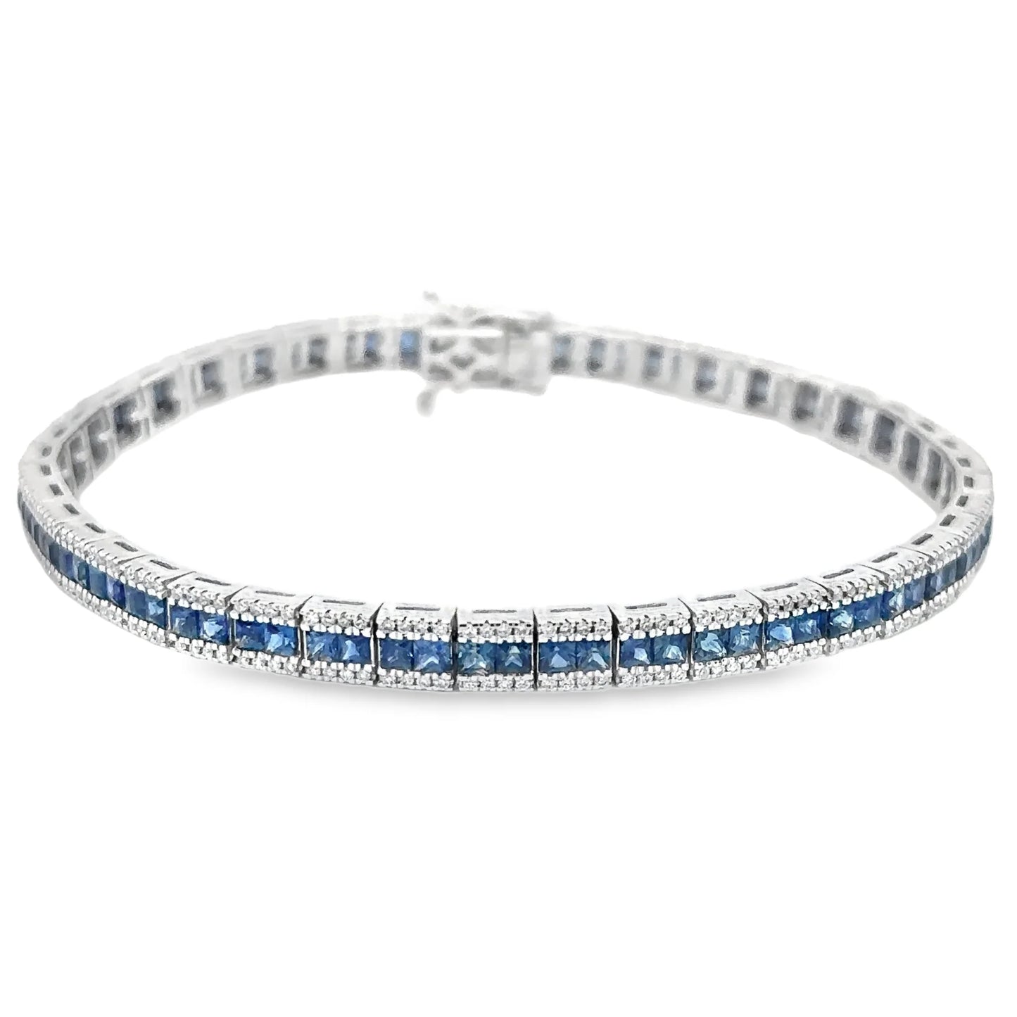 18KT WHITE GOLD SAPPHIRE AND DIAMONDS BRACELET