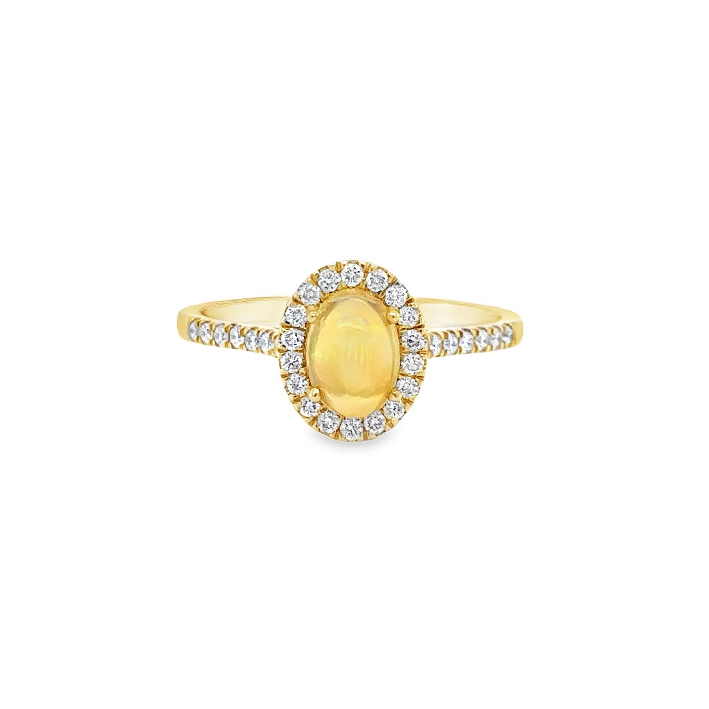14KT YELLOW GOLD DIAMOND / STONE OVAL SHAPE RING