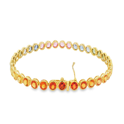 18KT GOLD MULTI SAPPHIRE BRACELET
