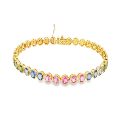 18KT GOLD MULTI SAPPHIRE BRACELET
