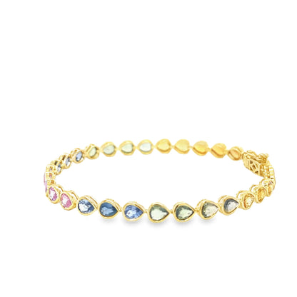 18KT GOLD MULTI SAPPHIRE BRACELET