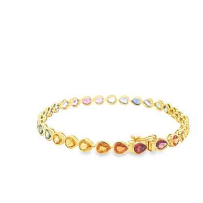 18KT GOLD MULTI SAPPHIRE BRACELET