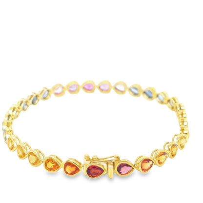 18KT GOLD MULTI SAPPHIRE BRACELET