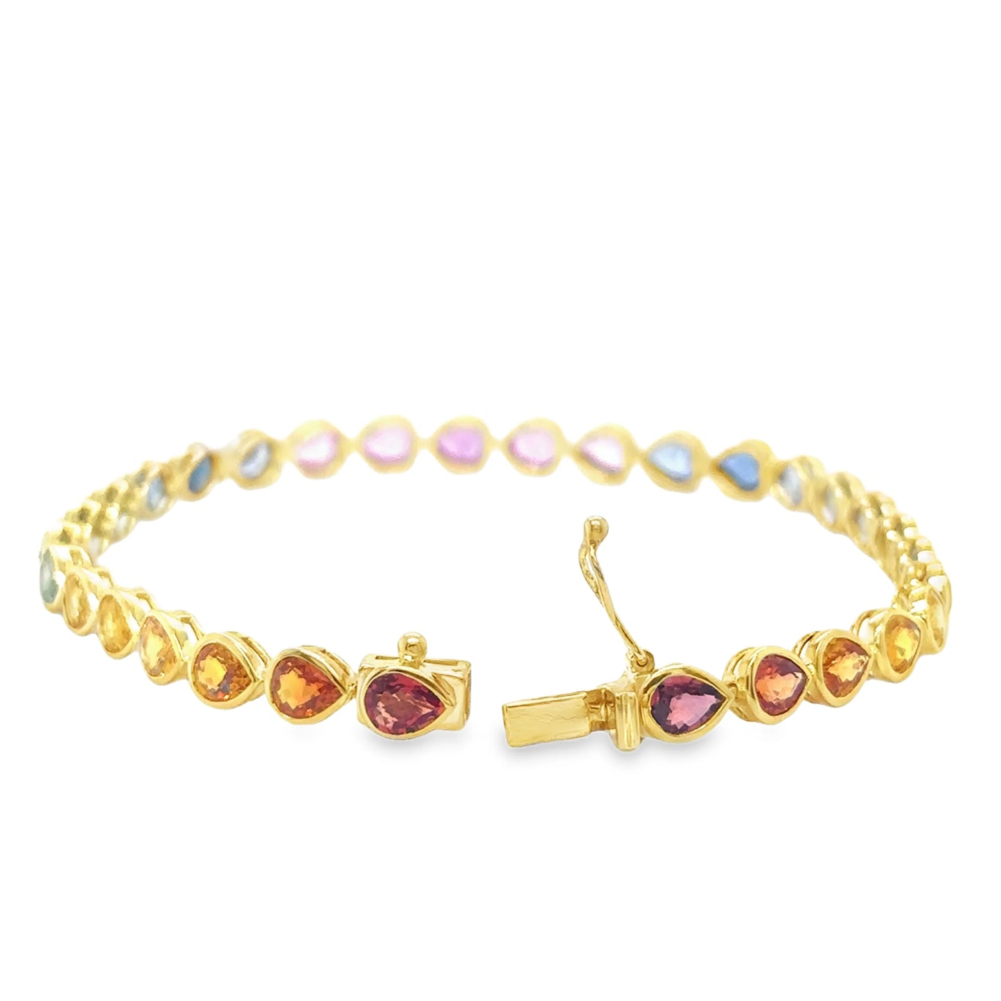 18KT GOLD MULTI SAPPHIRE BRACELET