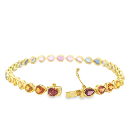 18KT GOLD MULTI SAPPHIRE BRACELET