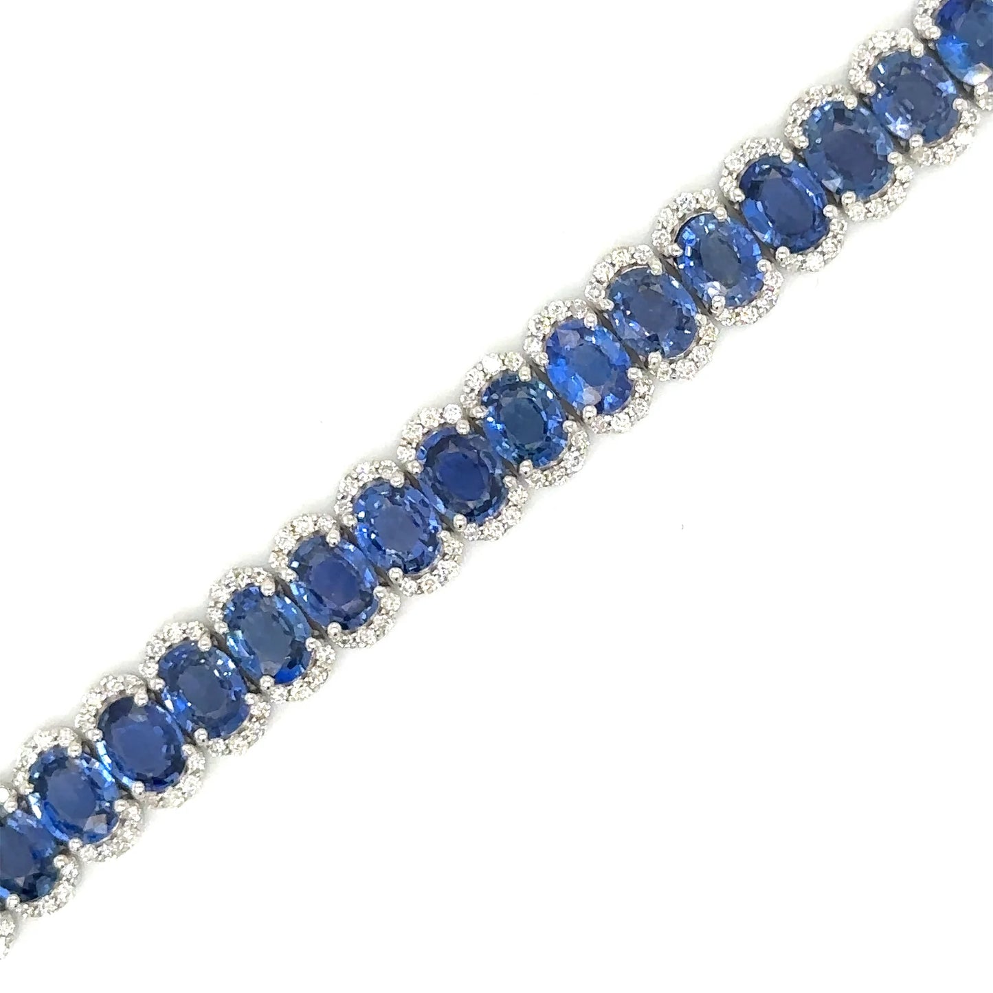 18KT WHITE GOLD SAPPHIRE AND DIAMOND BRACELET