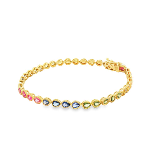 GOLD MULTI SAPPHIRE BRACELET