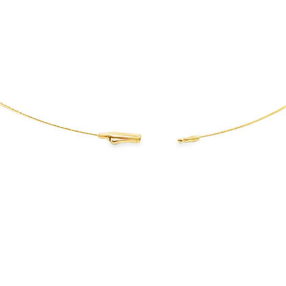 18KT GOLD OMEGA DIAMOND CUT NECKLACE