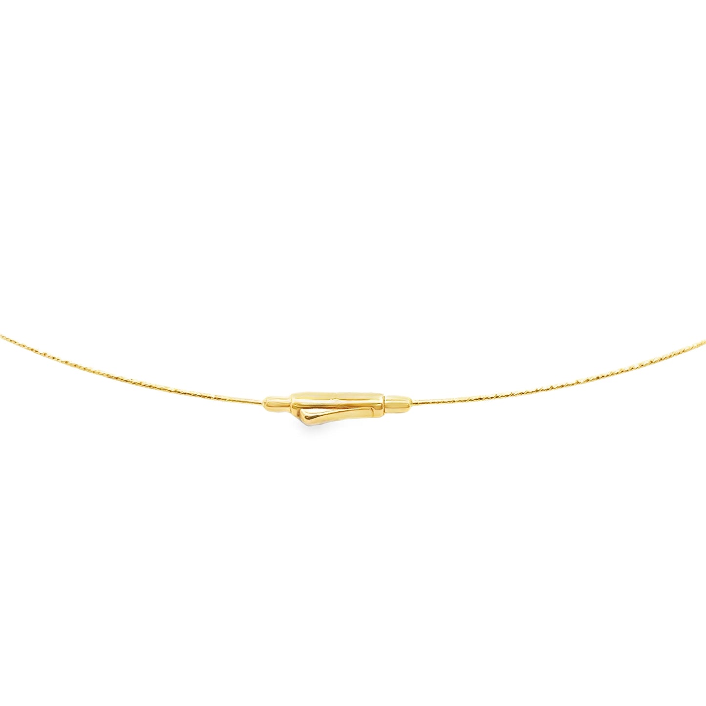18KT GOLD OMEGA DIAMOND CUT NECKLACE