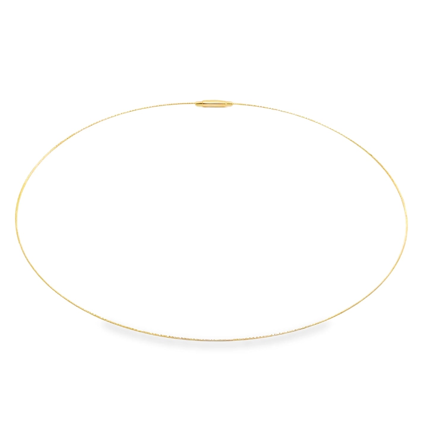 18KT GOLD OMEGA DIAMOND CUT NECKLACE
