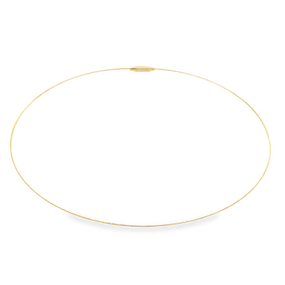 18KT GOLD OMEGA DIAMOND CUT NECKLACE