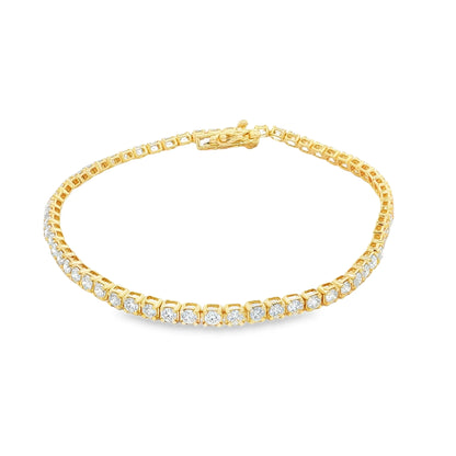 14KT GOLD NATURAL DIAMONDS TENNIS BRACELET (3.00 CTS)