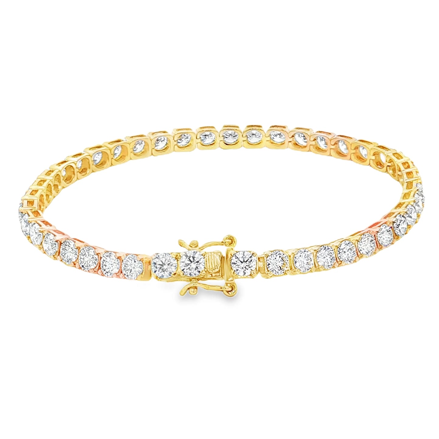 14KT YELLOW GOLD NATURAL DIAMONDS TENNIS BRACELET (7.00 CTS)