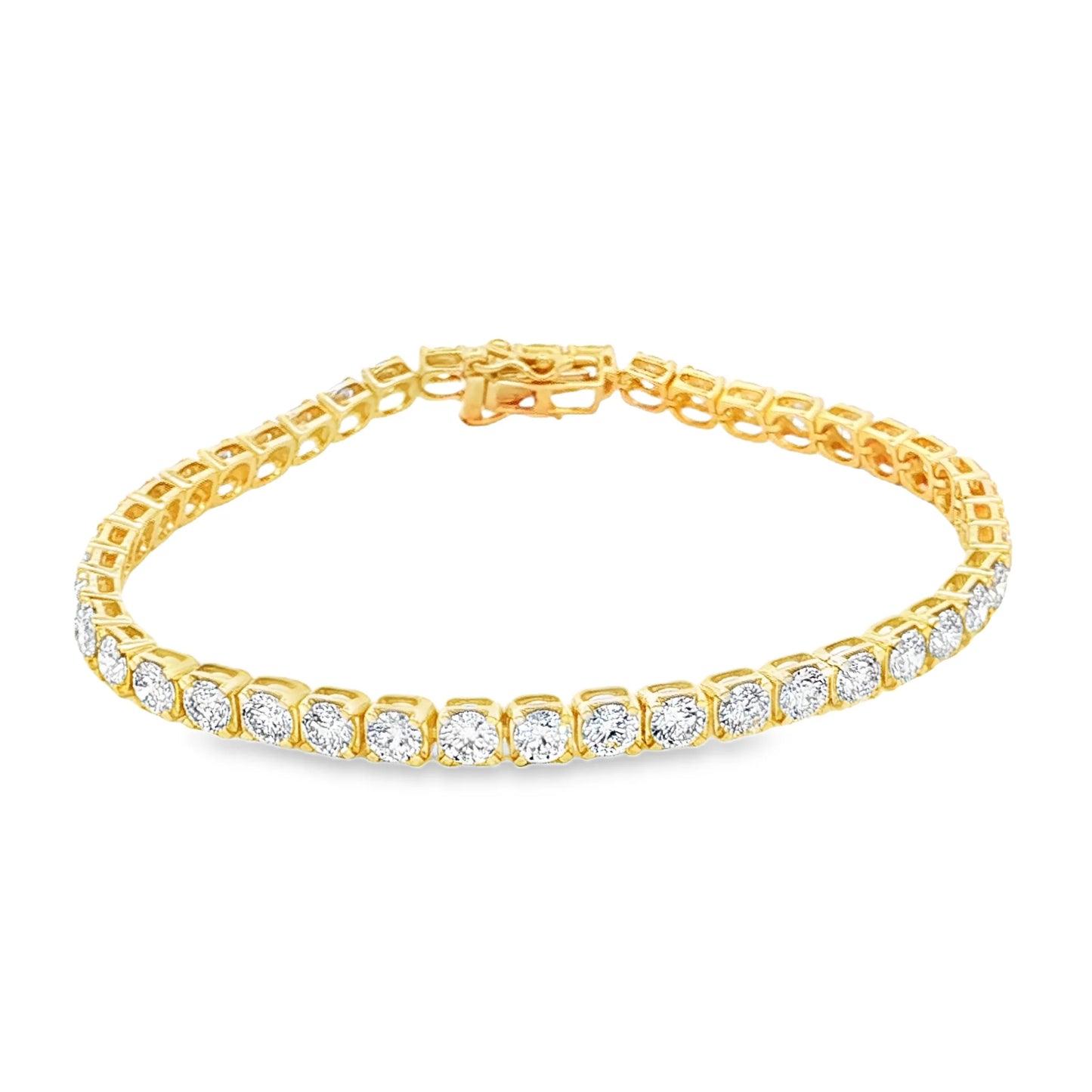 14KT YELLOW GOLD NATURAL DIAMONDS TENNIS BRACELET (7.00 CTS)