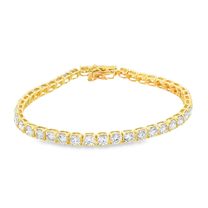 14KT YELLOW GOLD NATURAL DIAMONDS TENNIS BRACELET (7.00 CTS)