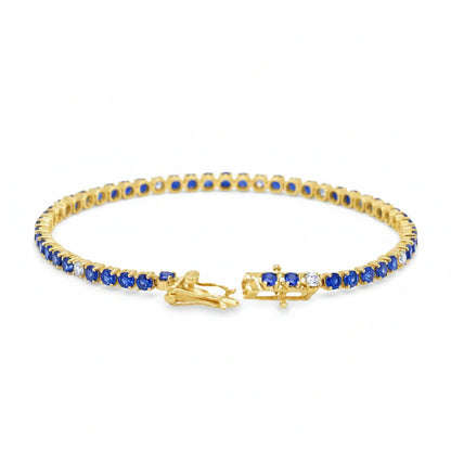 GOLD DIAMOND AND BLUE SAPPHIRE BRACELET