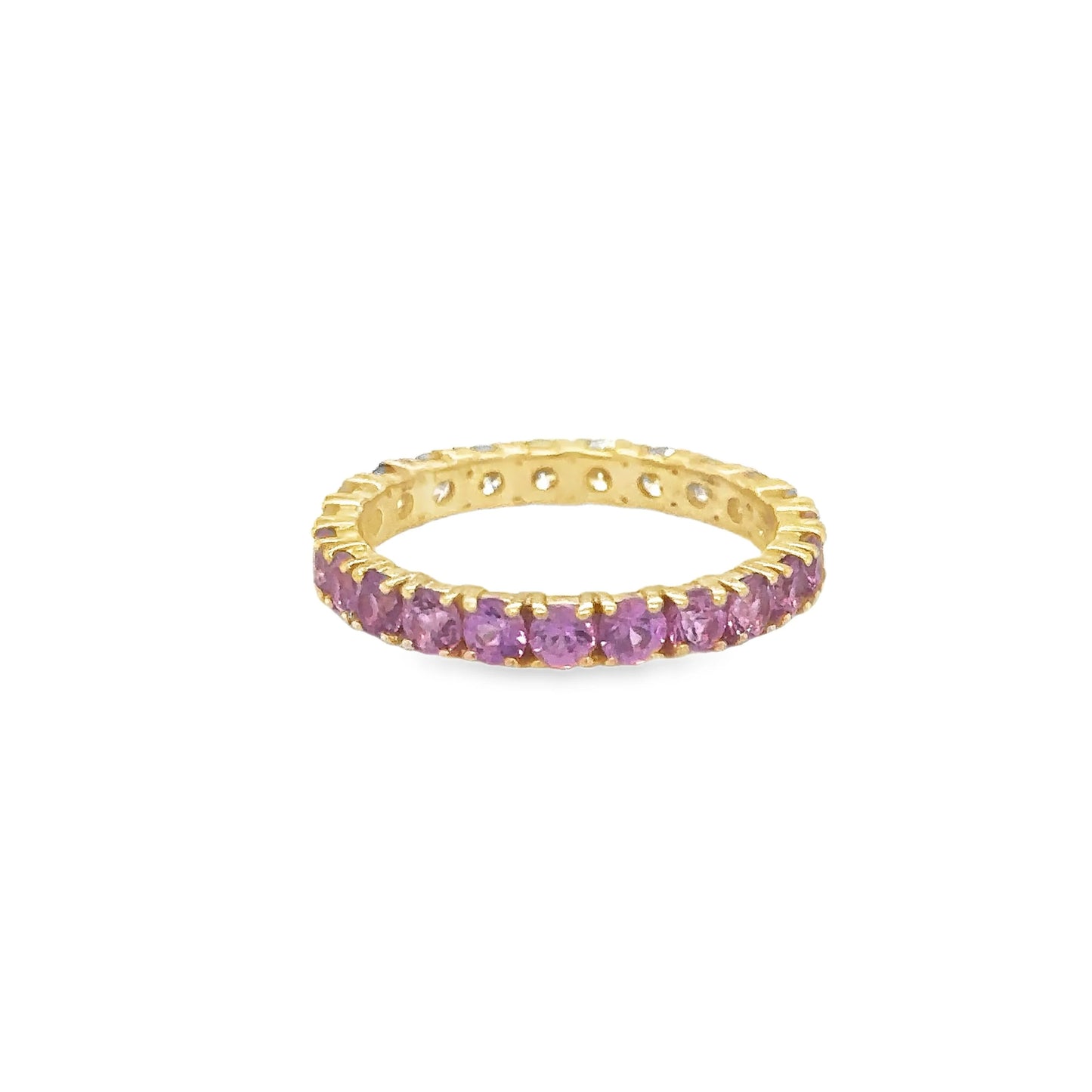 14KT YELLOW GOLD PINK SAPPHIRE RING WITH DIAMONDS