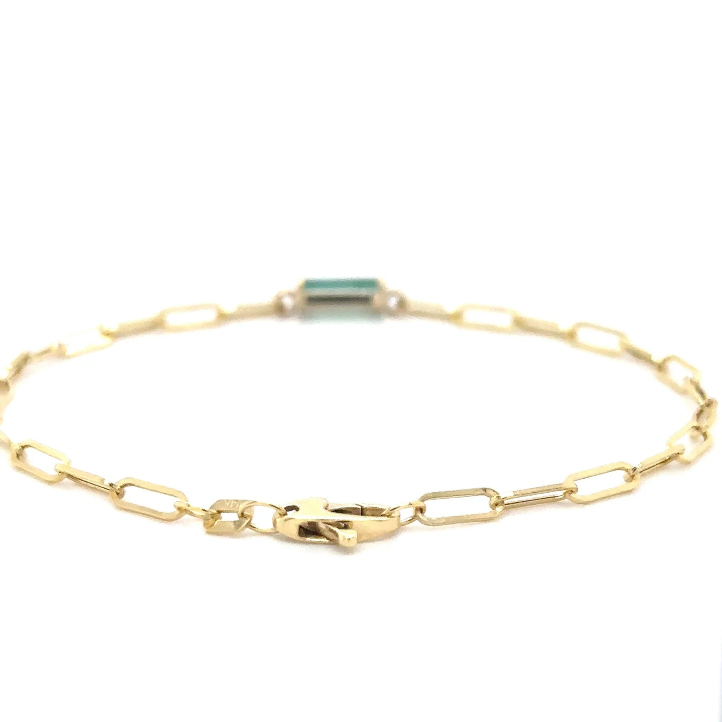 14KT YELLOW GOLD EMERALD BRACELET