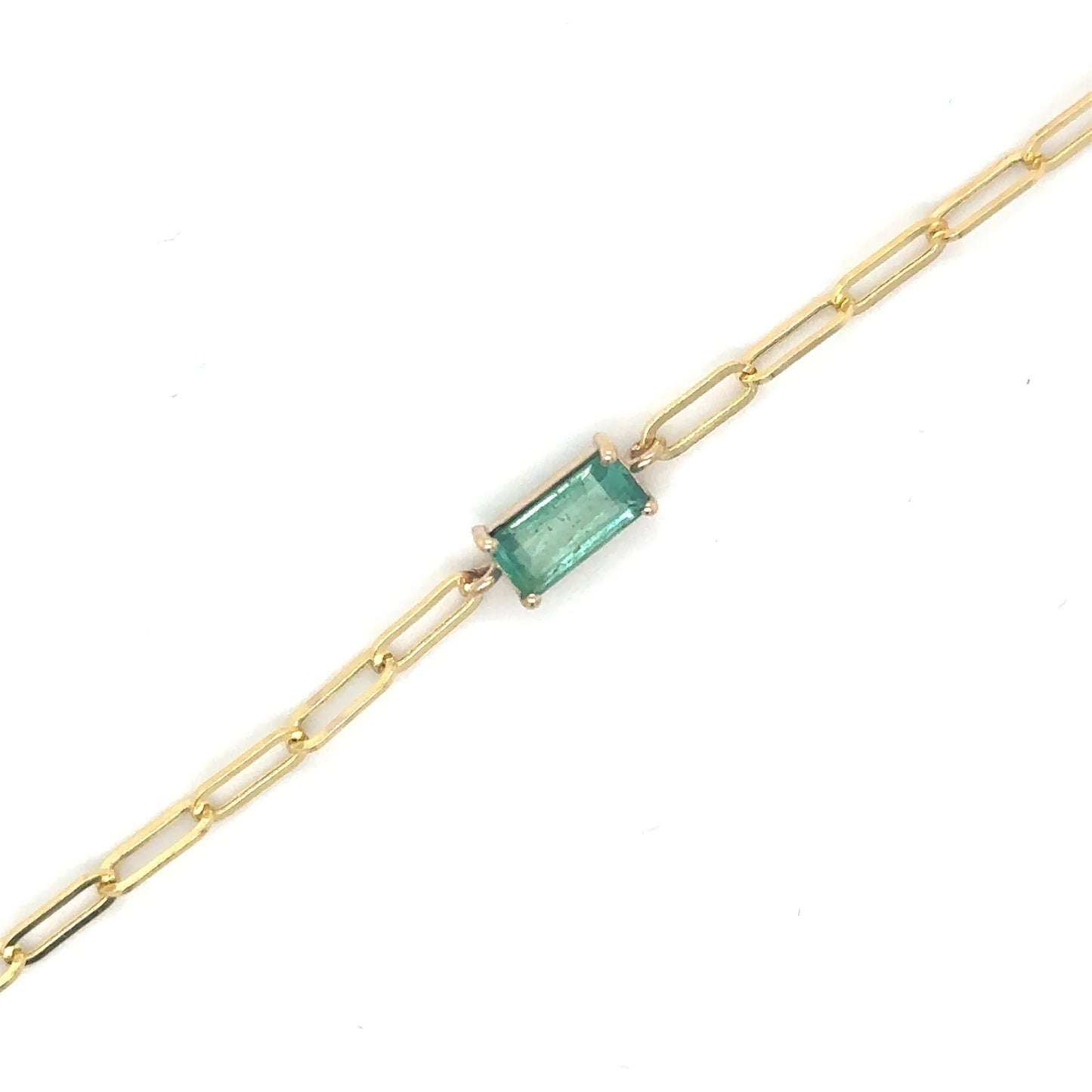 14KT YELLOW GOLD EMERALD BRACELET