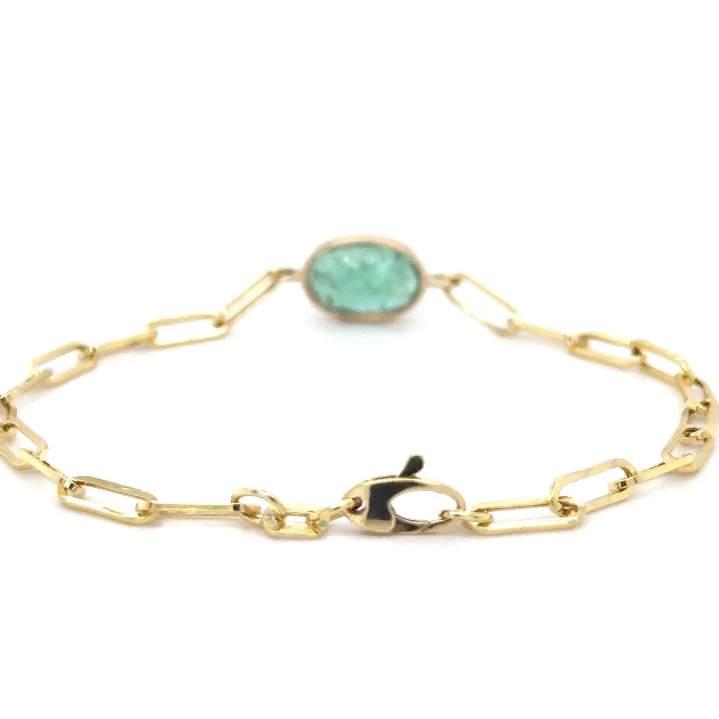 14KT YELLOW GOLD EMERALD BRACELET