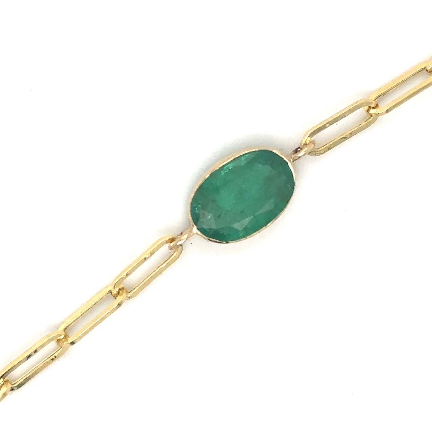 14KT YELLOW GOLD EMERALD BRACELET