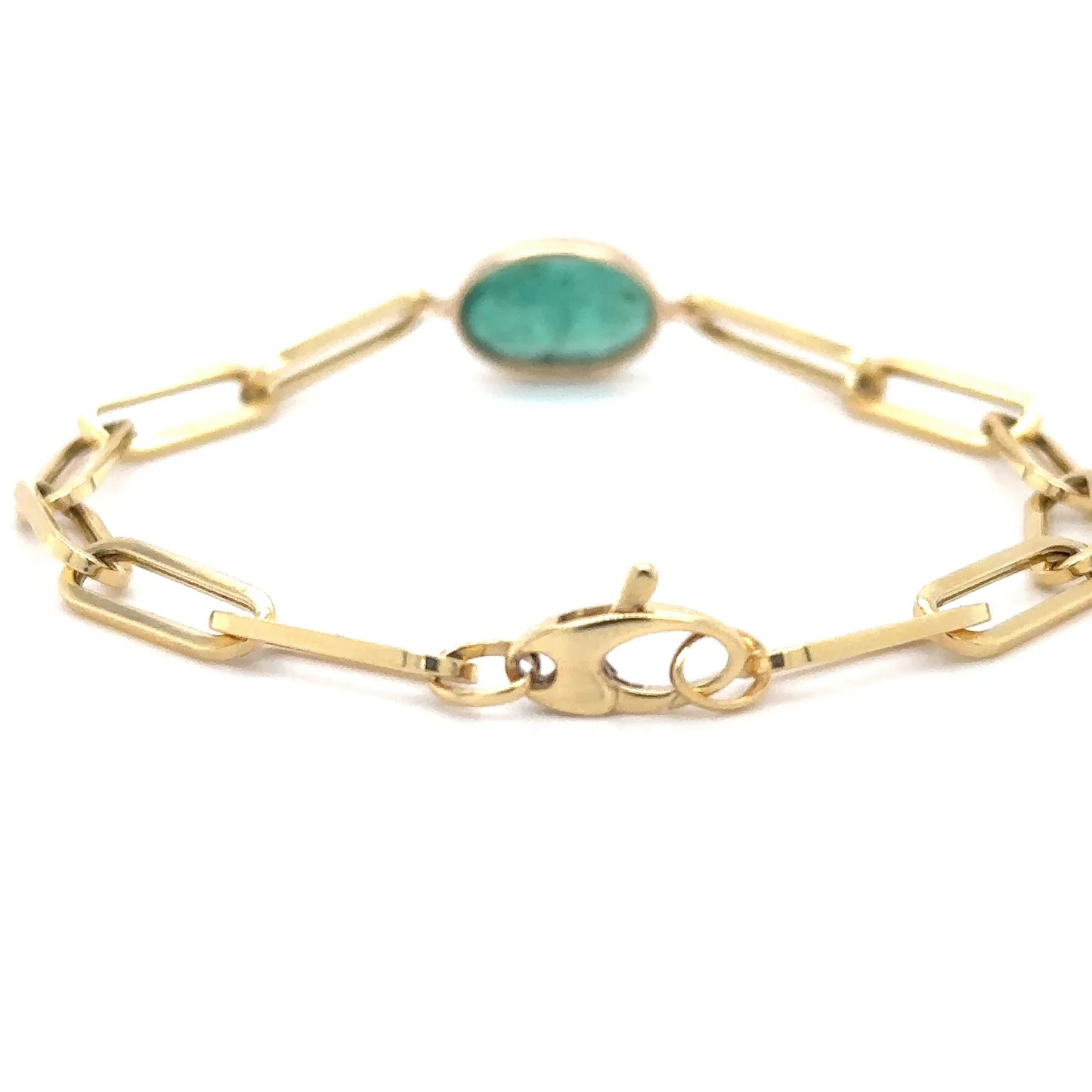 14KT YELLOW GOLD EMERALD BRACELET