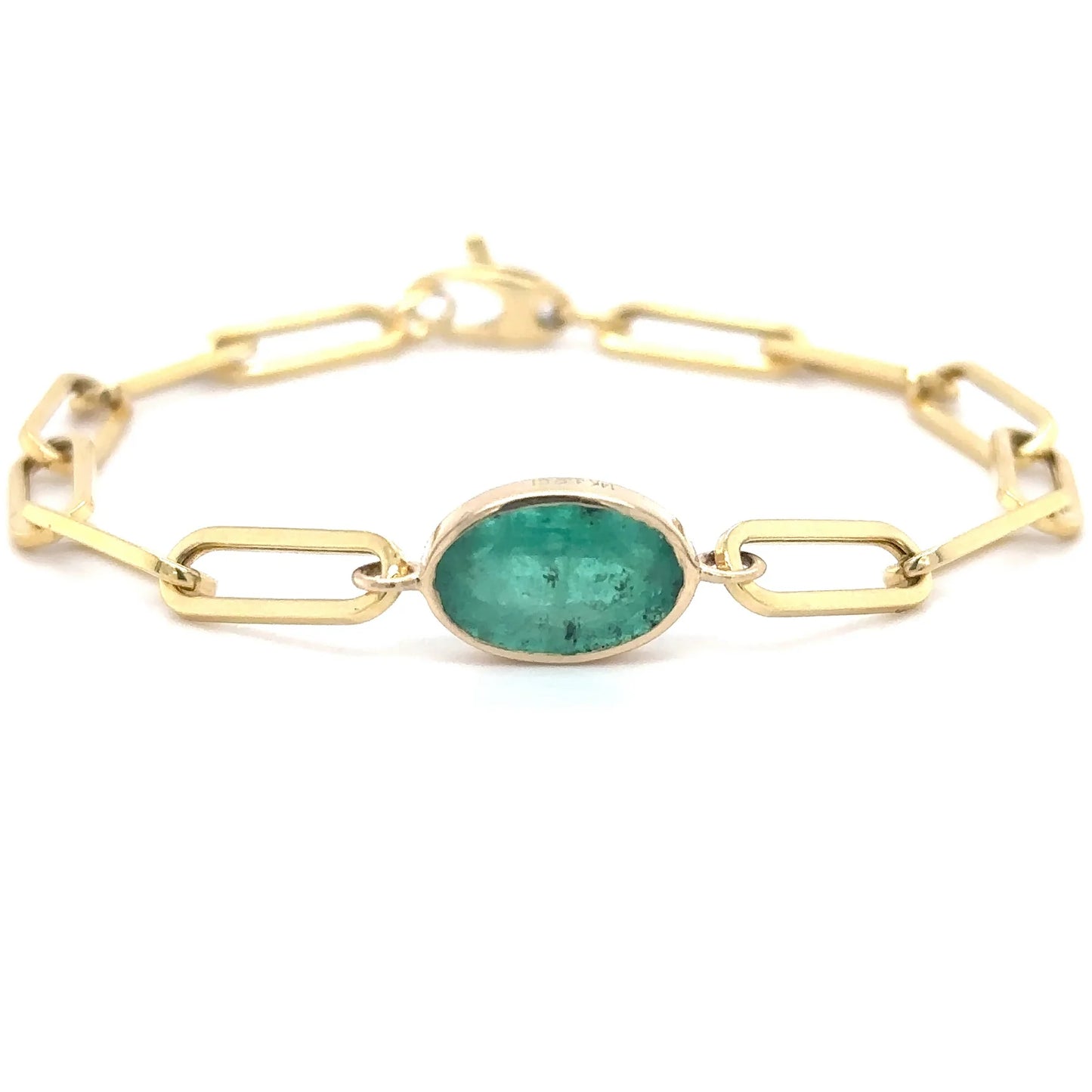 14KT YELLOW GOLD EMERALD BRACELET