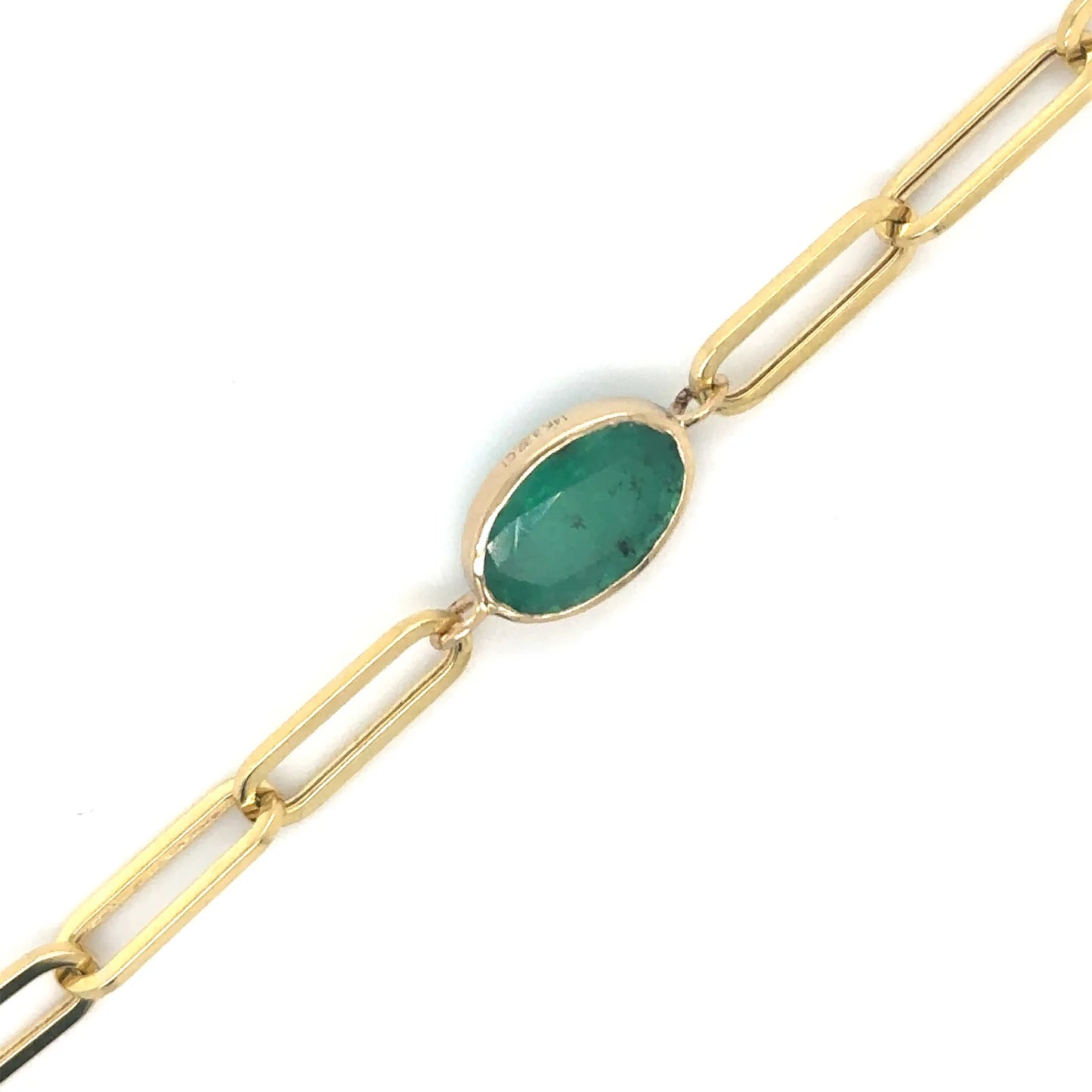 14KT YELLOW GOLD EMERALD BRACELET