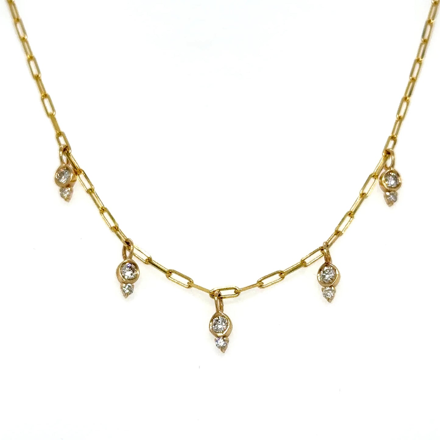 14KT YELLOW GOLD DIAMOND NECKLACE