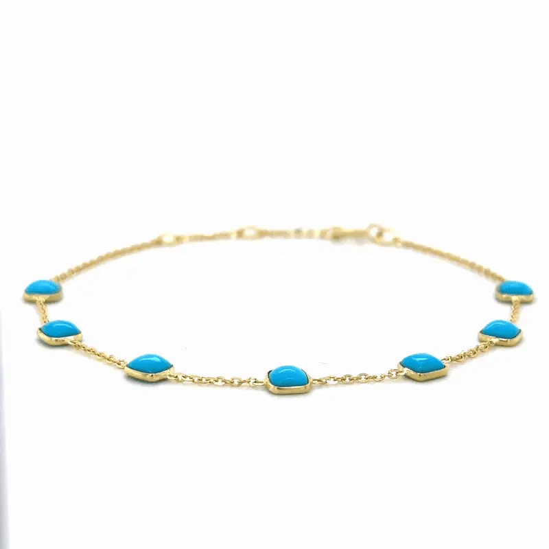 YELLOW GOLD TURQUOISE BRACELET