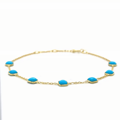 YELLOW GOLD TURQUOISE BRACELET