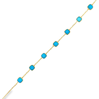 YELLOW GOLD TURQUOISE BRACELET