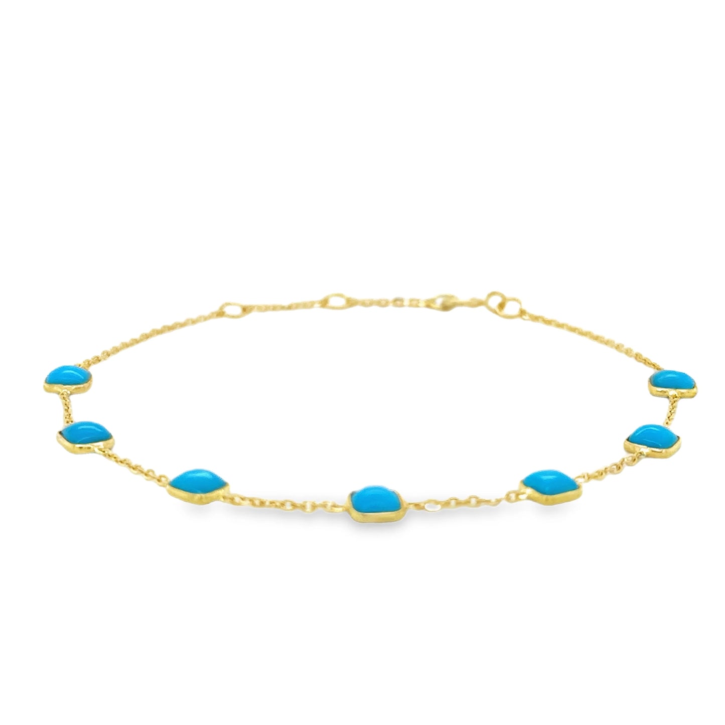 YELLOW GOLD TURQUOISE BRACELET