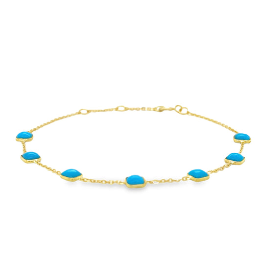 YELLOW GOLD TURQUOISE BRACELET