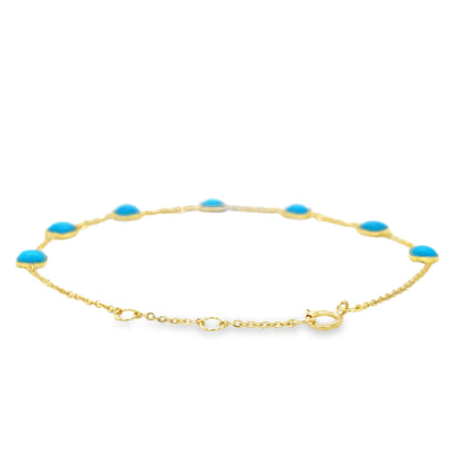YELLOW GOLD TURQUOISE BRACELET
