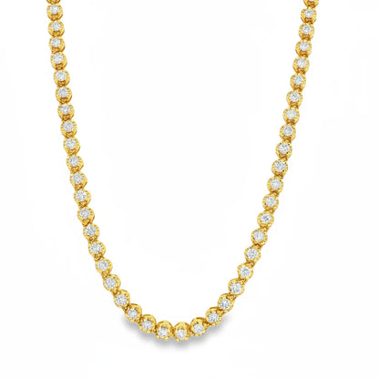 YELLOW GOLD DIAMOND BUTTERCUP SET NECKLACE
