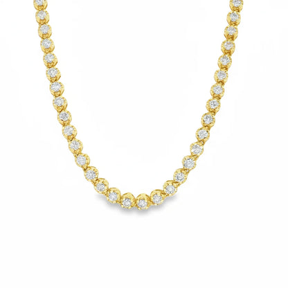 YELLOW GOLD DIAMOND BUTTERCUP SET NECKLACE