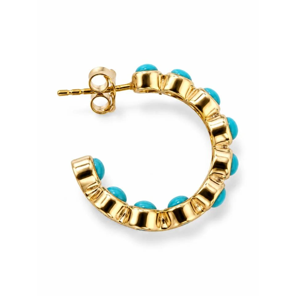 18KT YELLOW GOLD TURQUOISE EARRINGS