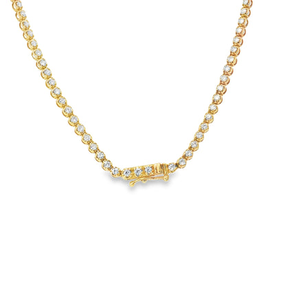 14KT YELLOW GOLD DIAMONDS BUTTERCUP GRADUATED NECKLACE
