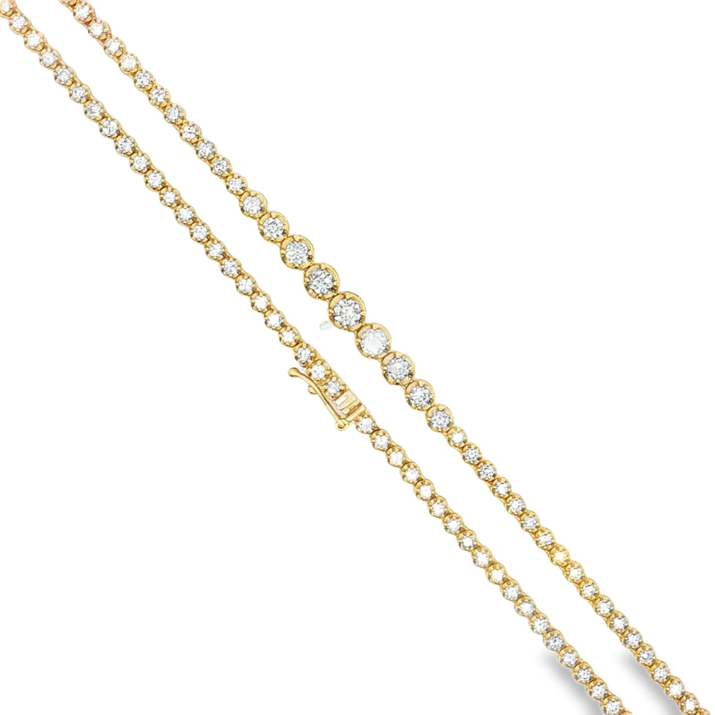 14KT YELLOW GOLD DIAMONDS BUTTERCUP GRADUATED NECKLACE