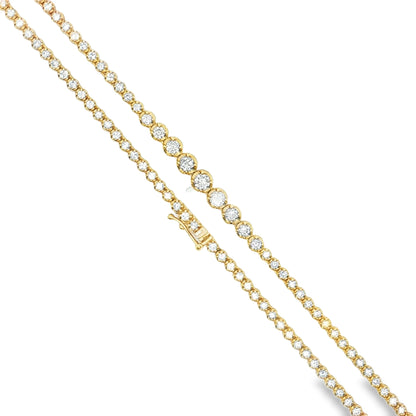 14KT YELLOW GOLD DIAMONDS BUTTERCUP GRADUATED NECKLACE