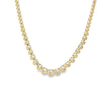 14KT  YELLOW GOLD DIAMONDS BUTTERCUP GRADUATED NECKLACE
